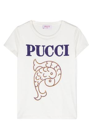 tshirt in cotone bianco EMILIO PUCCI KIDS | PV8B41J0177101